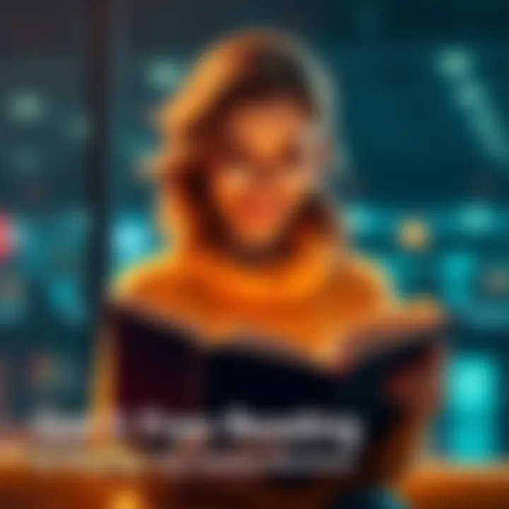 A person happily sharing their honest review while enjoying a book, symbolizing the opportunity for free readings.