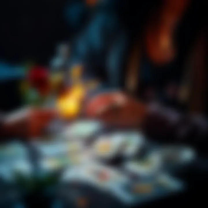 A person receiving a tarot reading with cards spread out on a table, creating a warm and inviting atmosphere, emphasizing personal touches in the session