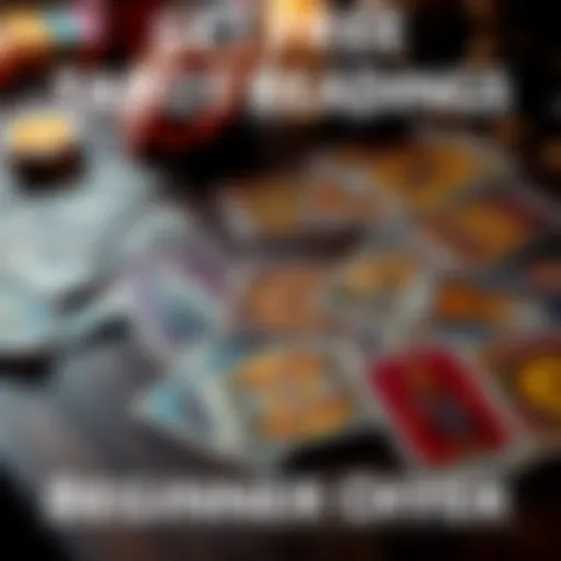 A tarot card spread with colorful cards laid out on a table, inviting people to get a free reading.