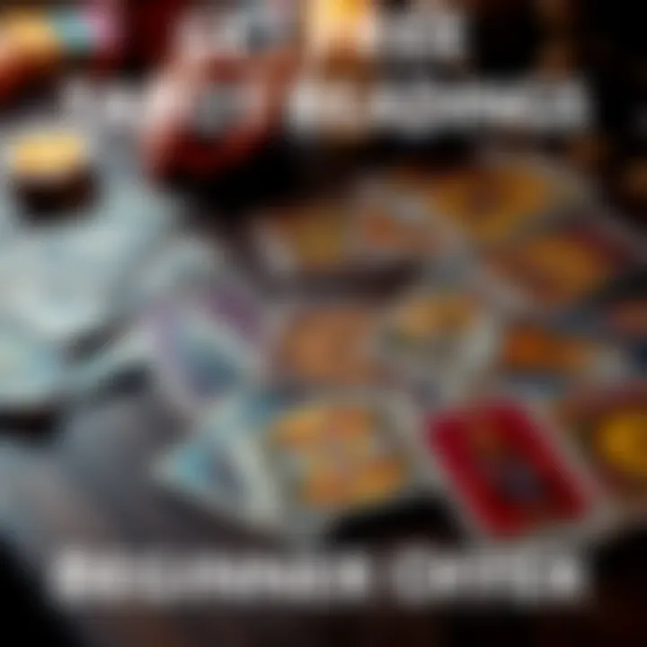 A tarot card spread with colorful cards laid out on a table, inviting people to get a free reading.