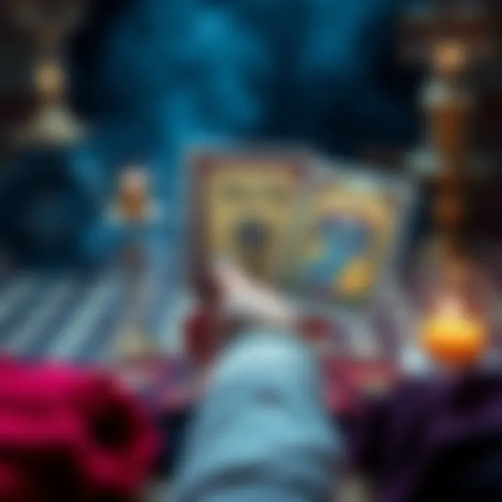 A beginner tarot reader offers free yes/no readings, featuring tarot cards and a welcoming message.