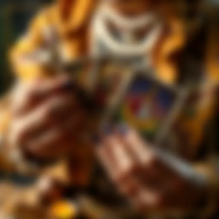 A person holding tarot cards with a welcoming gesture, inviting others to receive a free reading.