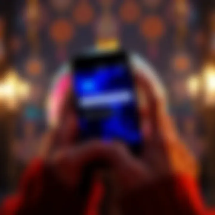 A person texting their name and question for a free yes or no reading with a crystal ball in the background