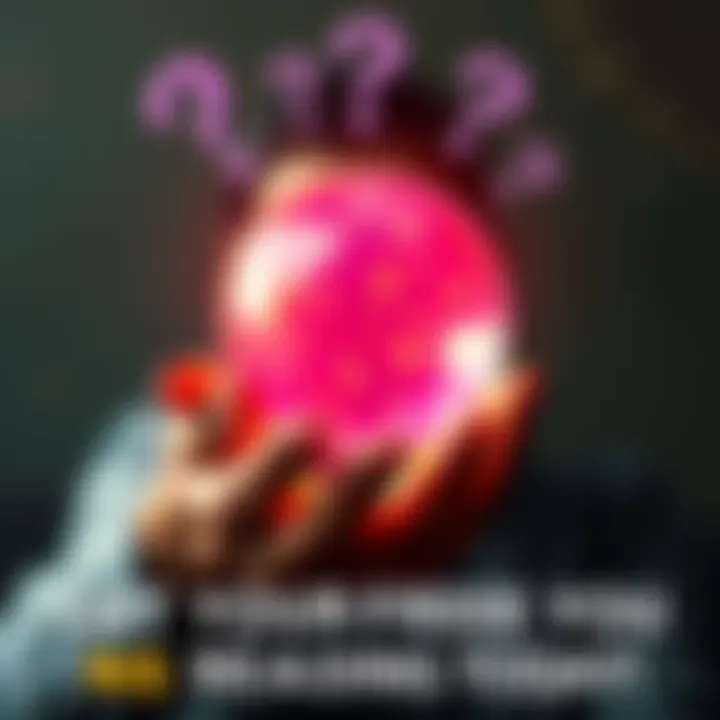 Free Yes or No Reading Person holding a crystal ball with question marks above, inviting others to ask for free readings by commenting their questions and birth dates