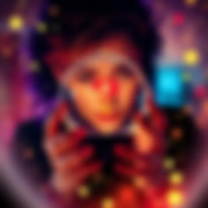 A person looking at a crystal ball with a question mark, symbolizing yes or no readings, surrounded by stars and light.