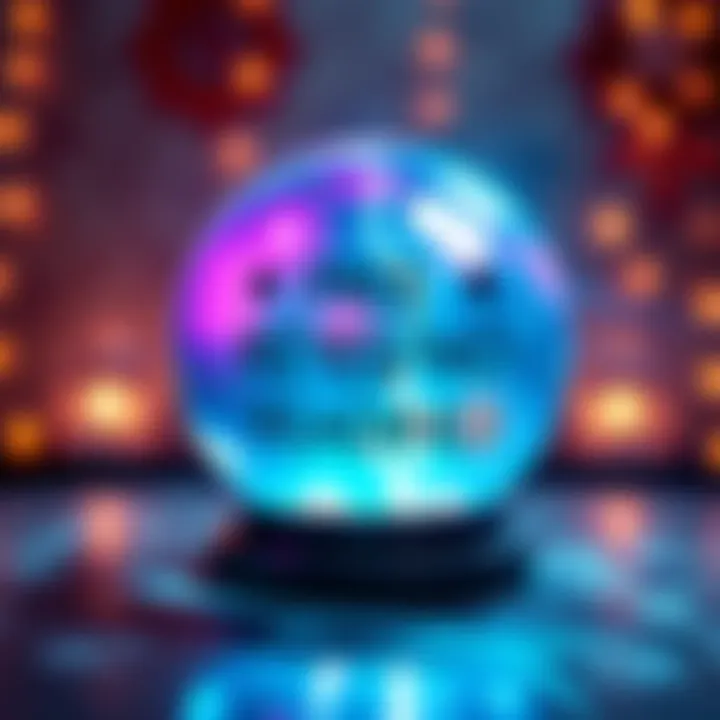 A graphic showing a crystal ball with text inviting people to comment their initials for free Yes/No readings.