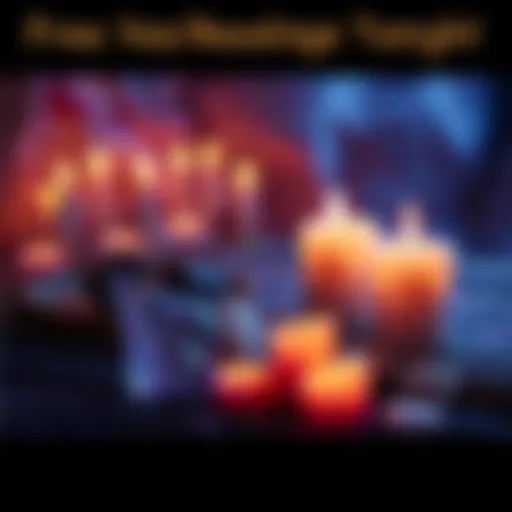 A calming scene with candles, crystals, and a question mark symbol representing spiritual guidance for yes/no readings.