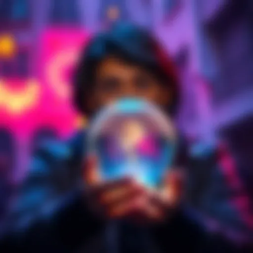 A person contemplating a question with a crystal ball in front of them, symbolizing decision-making and clarity