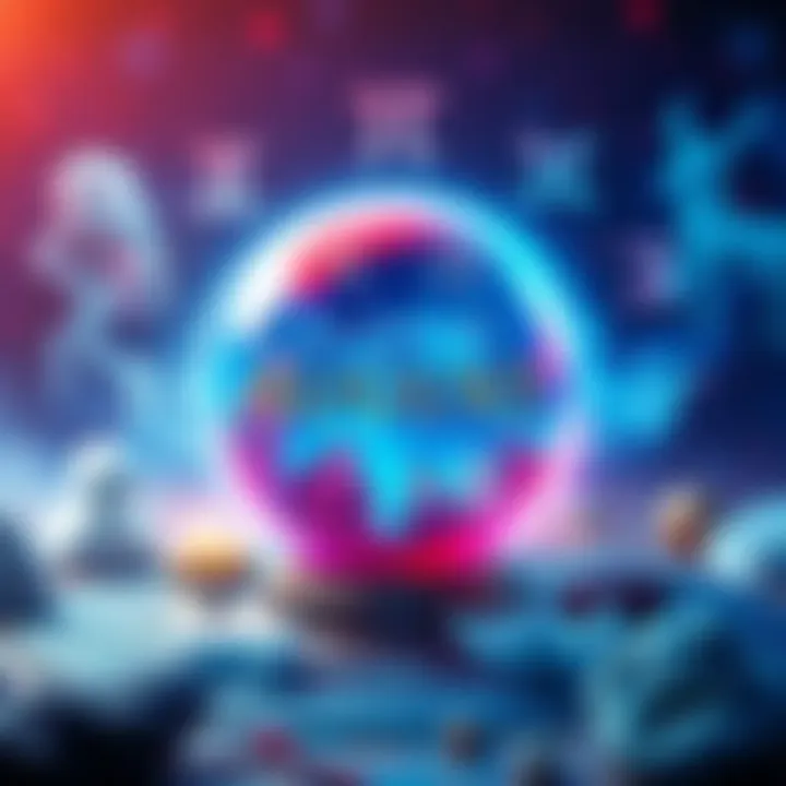 A crystal ball surrounded by zodiac symbols and astrological signs, inviting people for a reading about August's blessings and challenges.