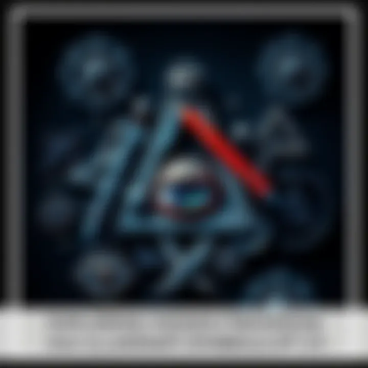 A collage of Freemason and Illuminati symbols, featuring a compass, square, and eye, set against a dark backdrop.