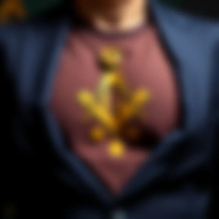 Close-up of a chest symbol worn by a well-known Freemason, featuring traditional Masonic imagery.