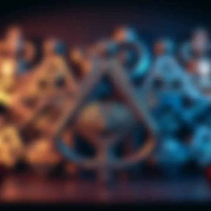 A collection of Freemason symbols including a square and compass, representing the principles of the society.