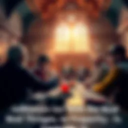 Members of a Freemasonry lodge discussing and engaging with each other during a meeting