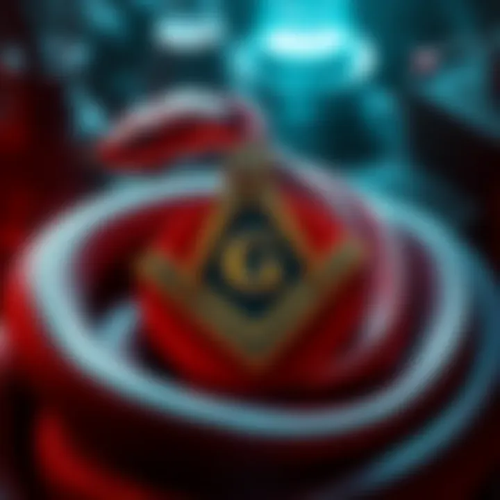 A depiction of a serpent intertwined with Masonic symbols, representing ancient wisdom traditions.