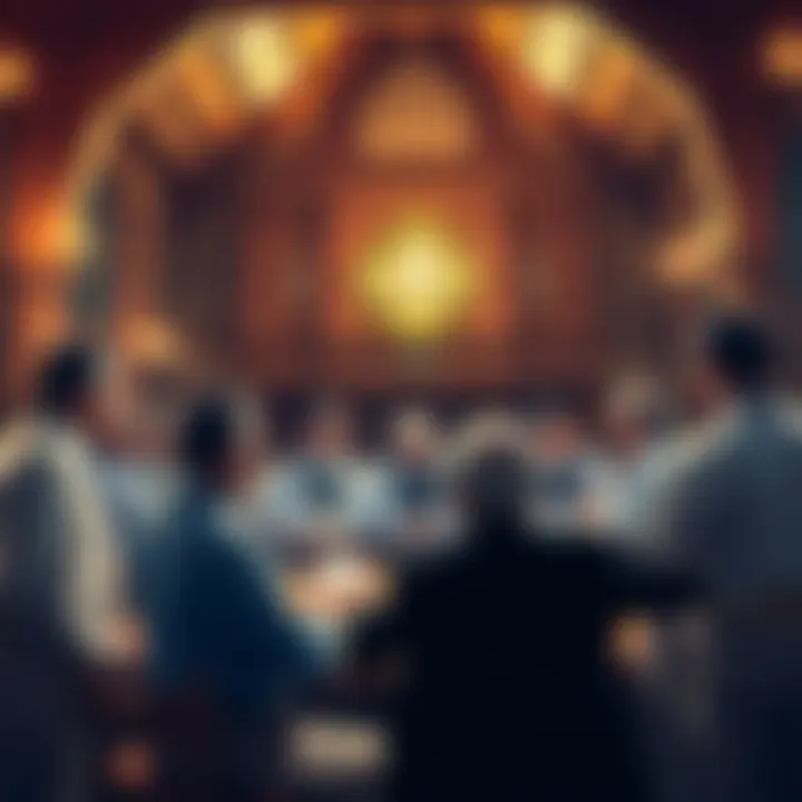 A group of Freemasons discussing membership rules in a lodge setting