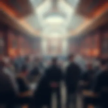 A group of Freemasons in formal attire gathered in a large room for a meeting, showcasing their social interactions and community engagement.