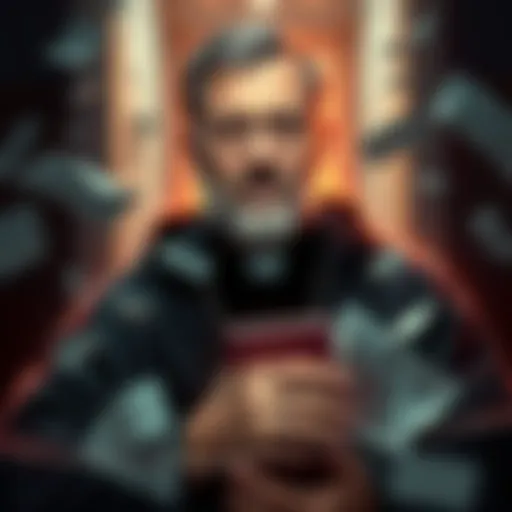 Friar David Collins surrounded by evidence related to Nancy Guthrie's abduction case.