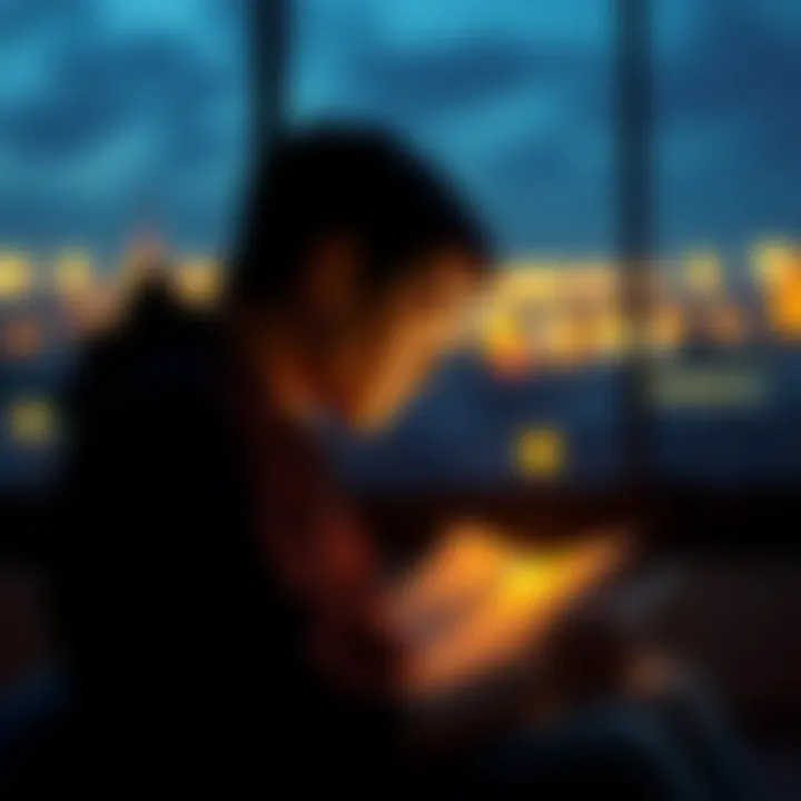 A friend sitting alone with a sad expression, looking at a personal note or message, reflecting on a heartfelt decision