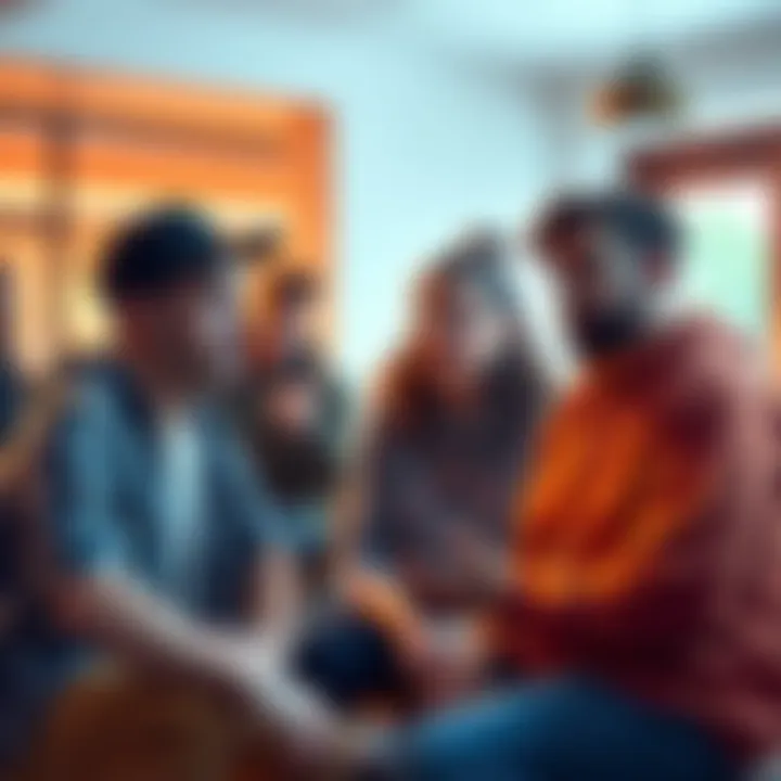 A group of friends talking about bouldering, with one showing concern over a recent accident related to another friend. Their expressions range from surprise to worry, set in a casual indoor environme...