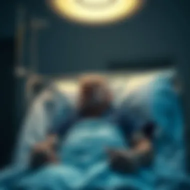 A hospitalized friend looking weak with medical equipment around, showing signs of liver damage