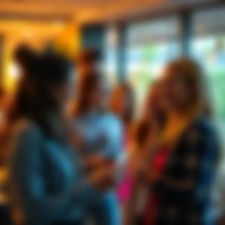 A group of friends smiling and giving compliments to each other, creating a positive atmosphere