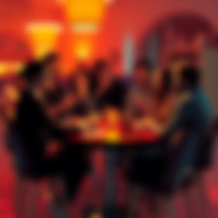 A group of friends sitting around a table, sharing and debating various conspiracy theories with excitement.