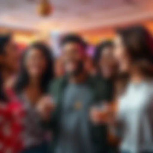 A group of diverse friends laughing and enjoying time together, with a focus on one person wearing an Aquarius symbol necklace, highlighting friendship dynamics.