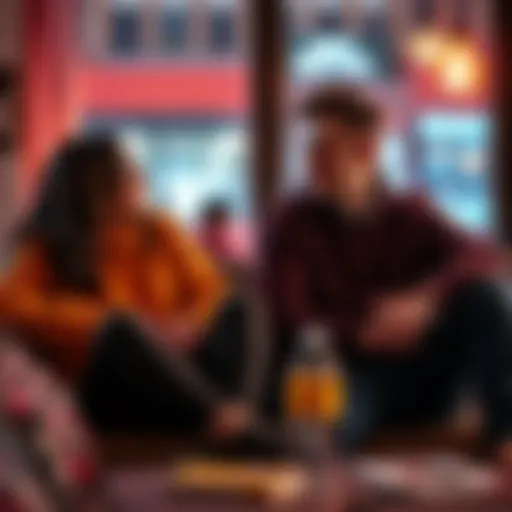 Two friends sitting together, engaged in a deep conversation about their feelings and experiences in friendships, showing expressions of empathy and understanding.