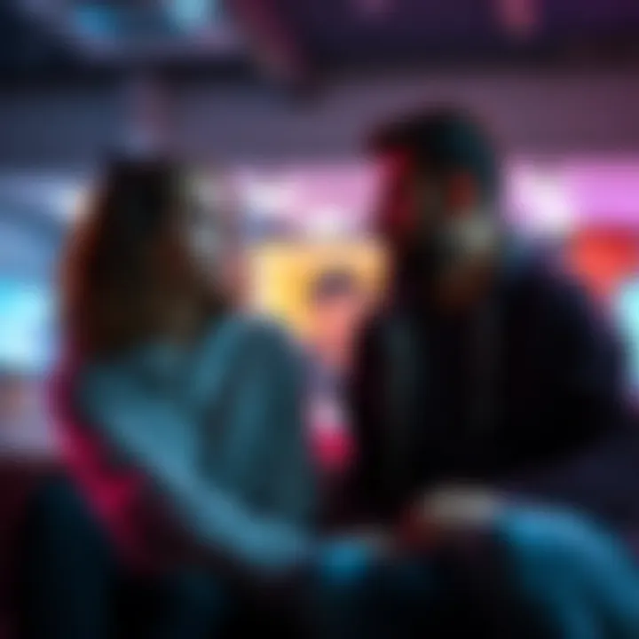 Two friends sitting together looking serious while discussing their emotions