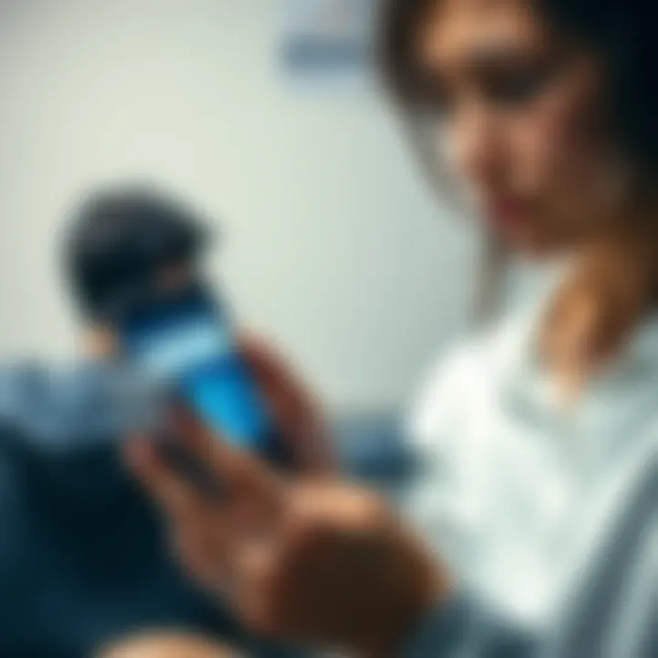 A person looks upset while holding a message on their phone, symbolizing betrayal from a friend. Another figure in the background appears unaware of their emotional distress.