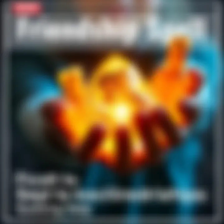 A person holding a glowing crystal with friends' photos around them, symbolizing the wish to rekindle friendships.