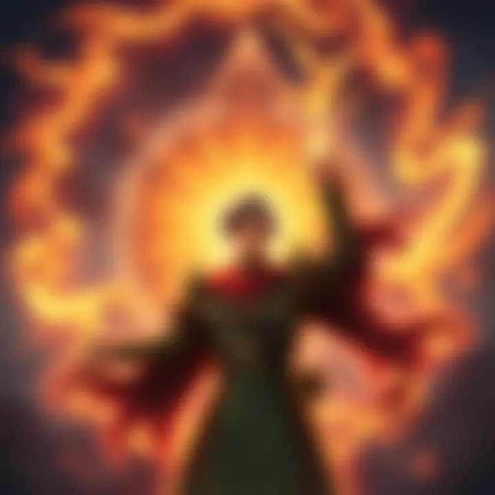 A mage visualizing their desires with magical energy surrounding them, reflecting their thoughts and intentions in a vibrant way.
