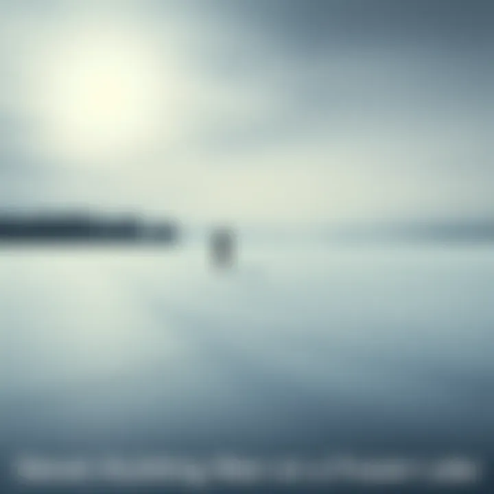 A frozen lake under a gray sky, showing shadows of trees and a distant figure standing alone on the ice, representing the story of Steven Kubacki's disappearance.