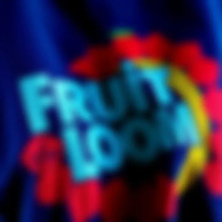 A close-up of the Fruit of the Loom logo featuring colorful fruit with no cornucopia