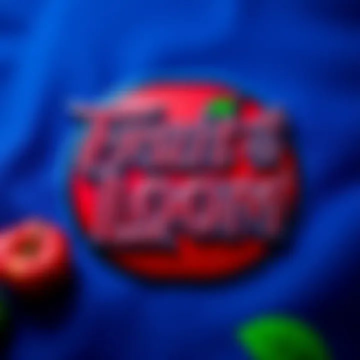 Fruit of the Loom Logo Close-up of the Fruit of the Loom logo featuring colorful fruit without a cornucopia