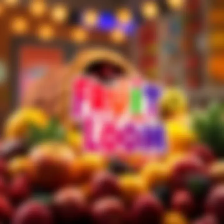 The Fruit of the Loom logo featuring a cornucopia surrounded by colorful fruits