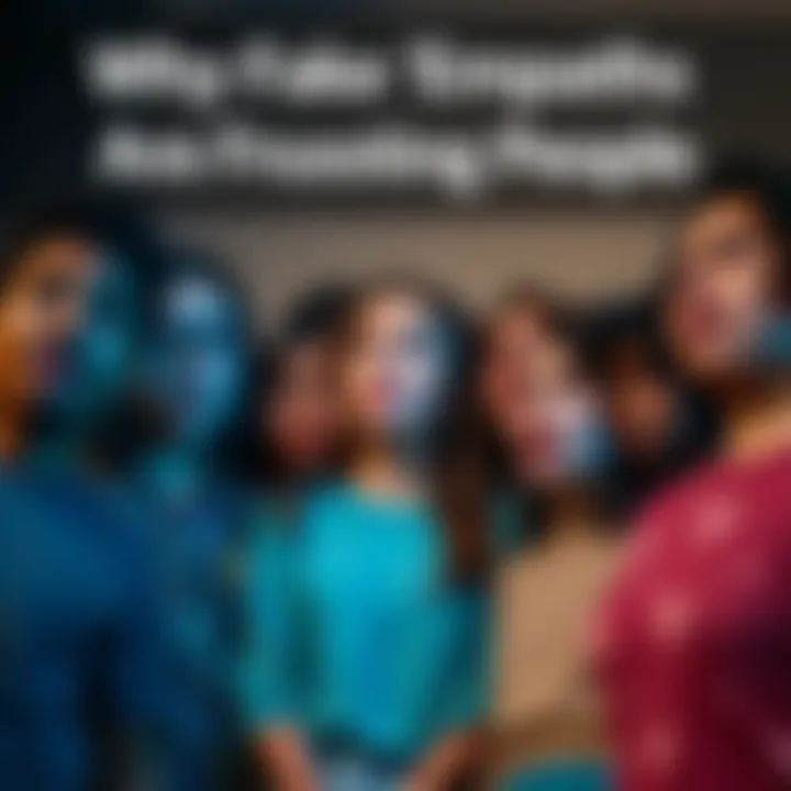 A group of diverse people express their frustration while watching a viral TikTok video about fake empaths, showing disbelief and anger.