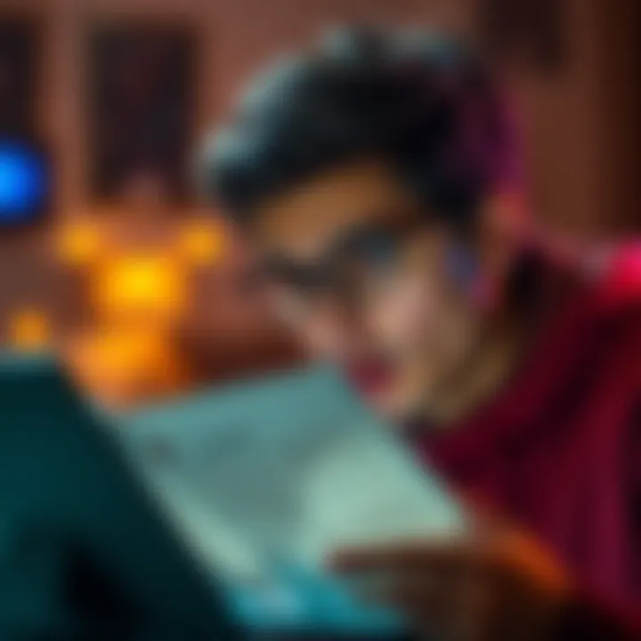 A person looking frustrated while reading negative comments online about the Gemini zodiac sign.