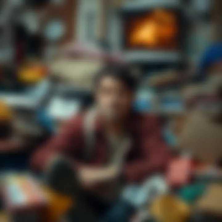 A person with a tired expression sits among clutter, symbolizing the feeling of being overwhelmed by bad luck and misfortunes in life.