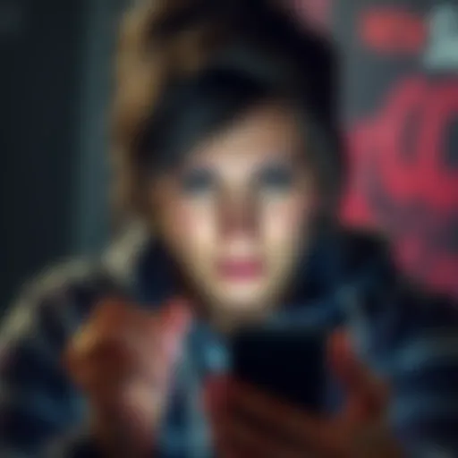 A person looking frustrated while texting on their phone, struggling to keep up with the conversation.