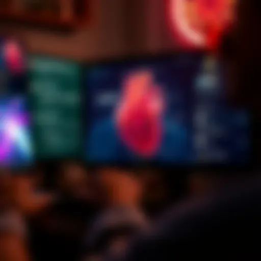 A person looking frustrated while reading negative comments on a screen about heart anatomy, showcasing the impact of trolling.