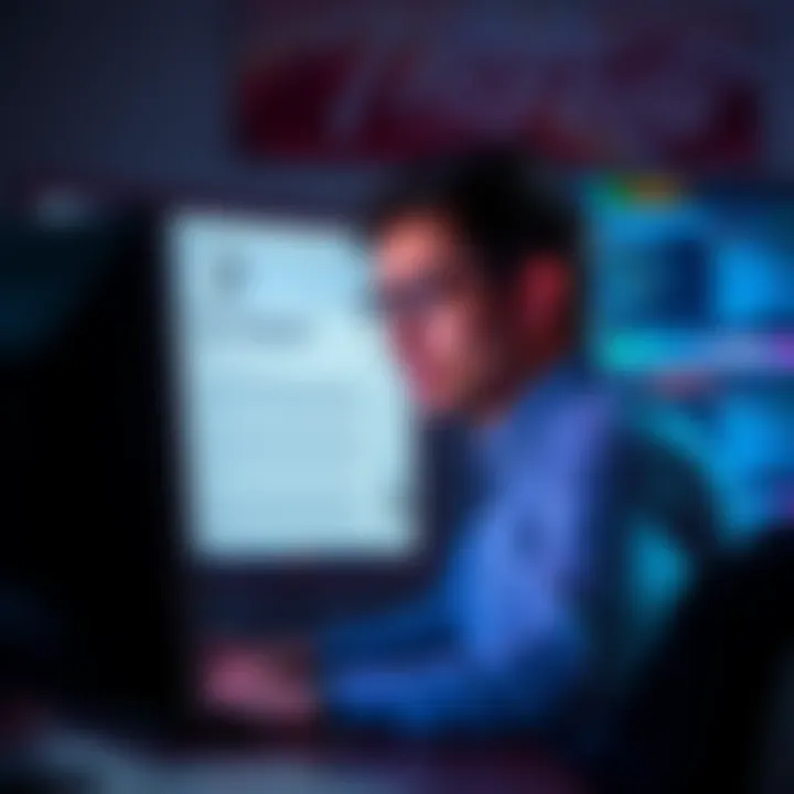 A person looks frustrated at their computer while viewing Wikipedia, symbolizing their blocked editing experience.