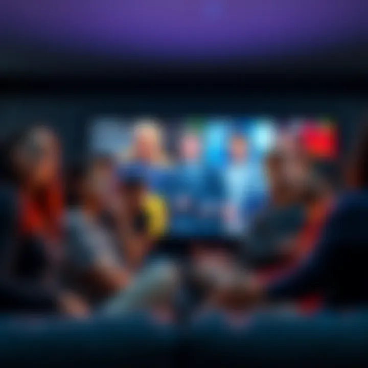 Group of people watching TV with annoyed expressions as they see repetitive recaps of previous episodes