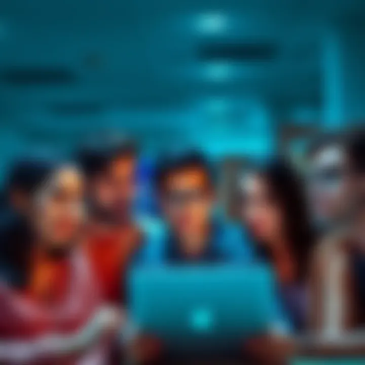 A group of people looking annoyed while browsing forums about Aquarius men, expressing their frustration over repetitive questions.