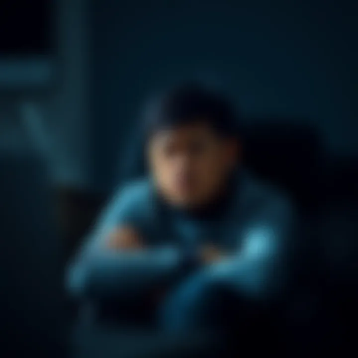 A person sitting alone with a worried expression, surrounded by dark colors, symbolizing frustration and isolation.