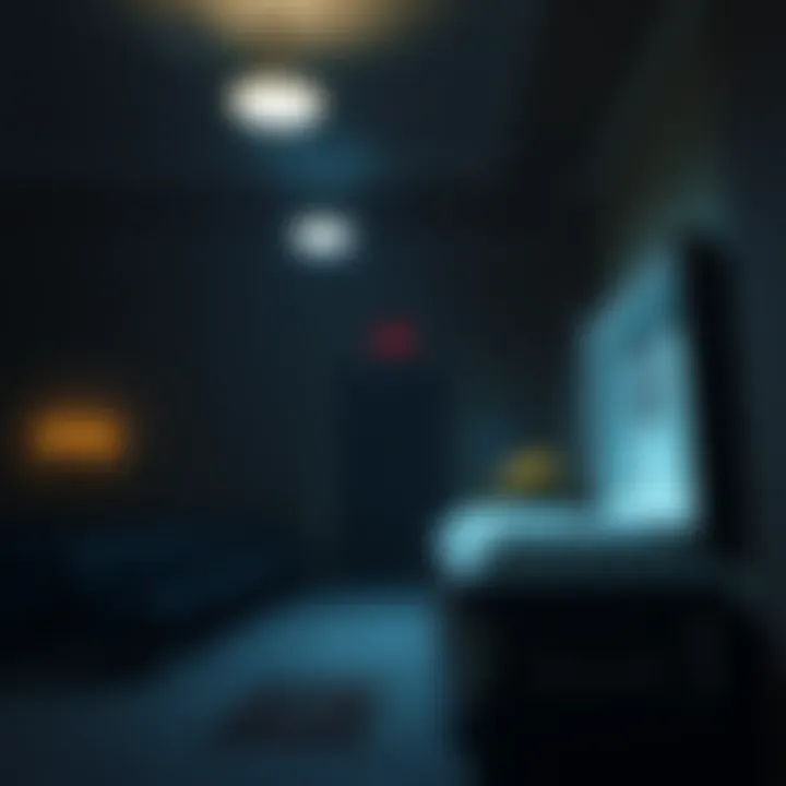 Funeral Home Interior A somber setting inside a funeral home with dim lighting and a casket in the foreground