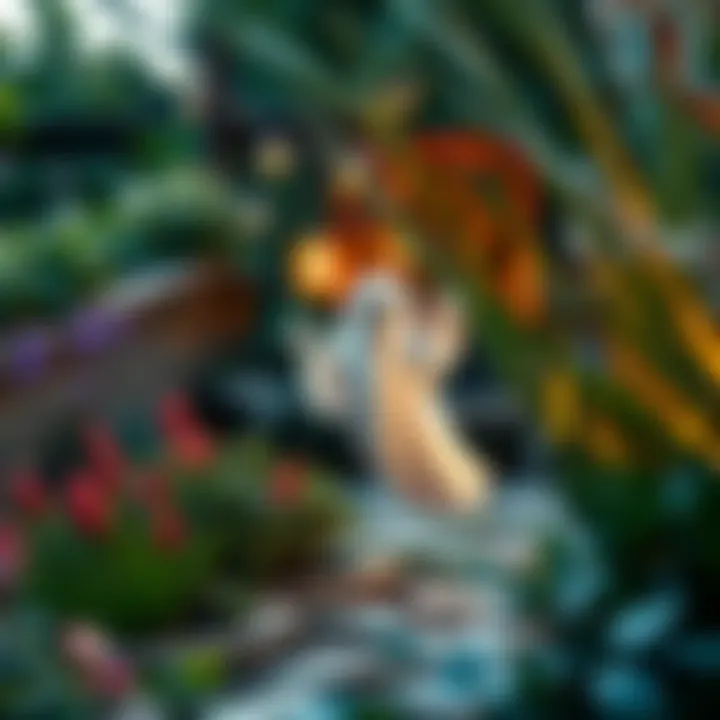 A cartoonish ghost figure appears in a private garden photo, surprising viewers with its lighthearted look.