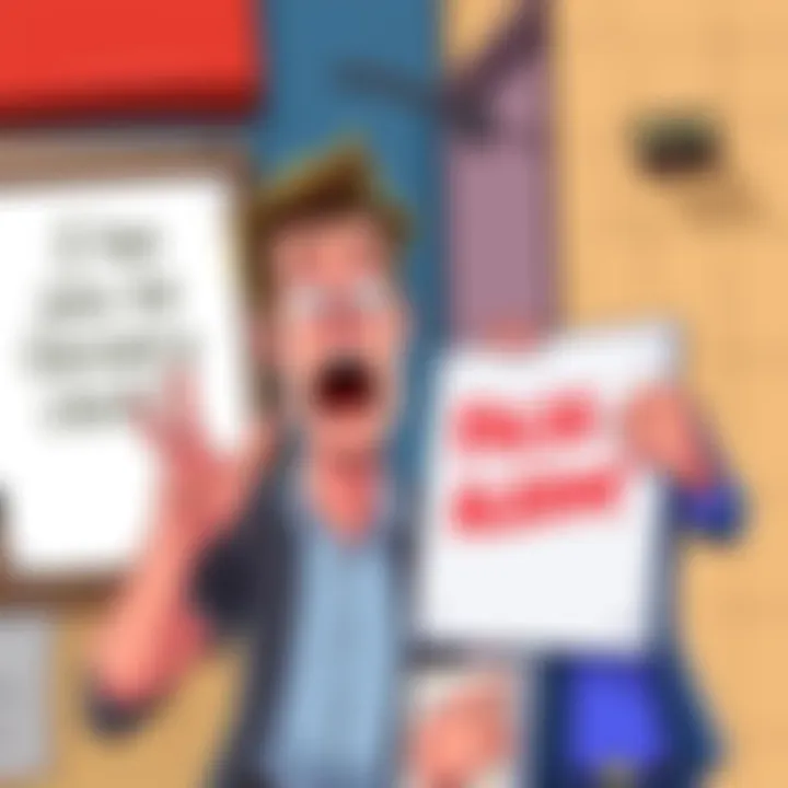 A cartoon image showing a person looking surprised while a second person is playfully pointing at a sign that reads 'False Alarm!'