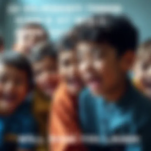 A collection of children laughing and making silly faces, sharing funny quotes