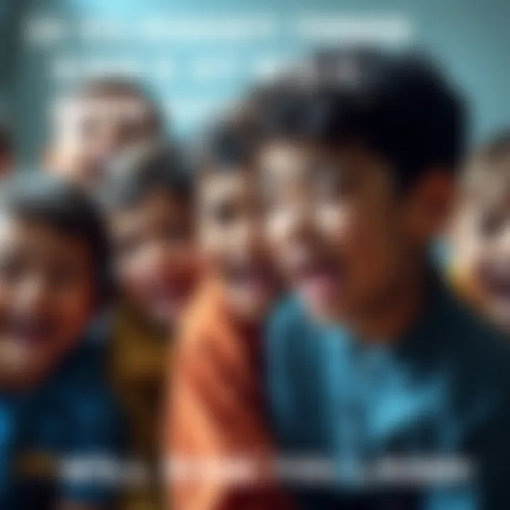 A collection of children laughing and making silly faces, sharing funny quotes